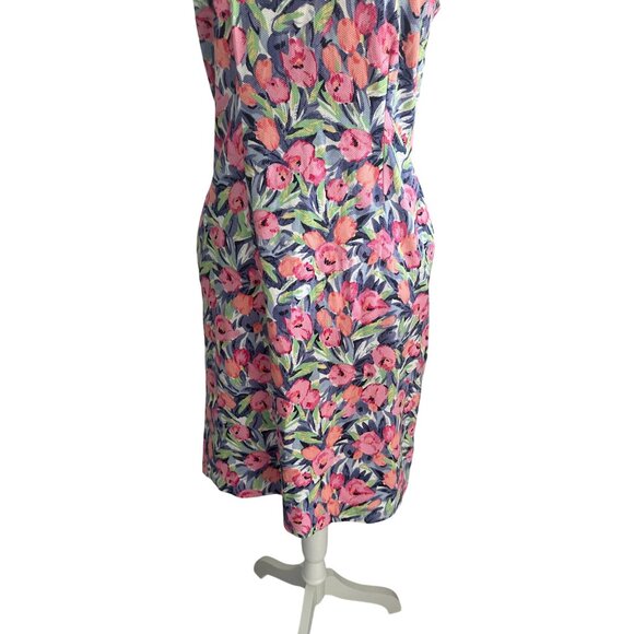 TALBOTS Spring Floral V Neck Dress Size 4 - Picture 8 of 9